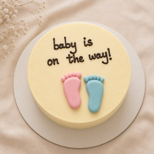 Baby is on the Way Footprint Bento Cake