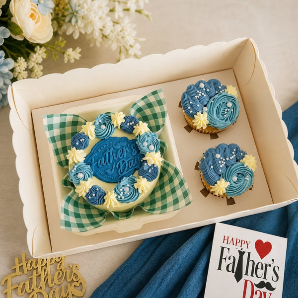 Happy Father's Day Bento Cake with Cupcakes