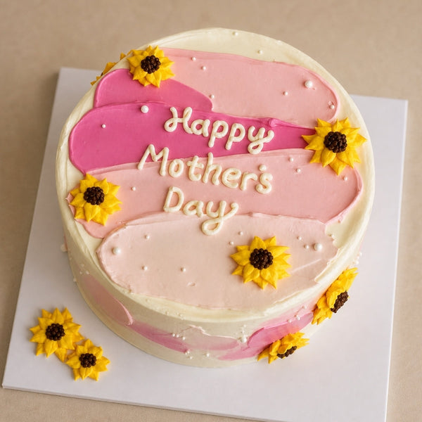 Happy Mother's Day Pink Sunflower Cake