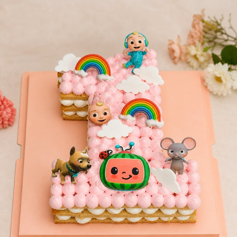 Number 1 CoComelon First Birthday Cake