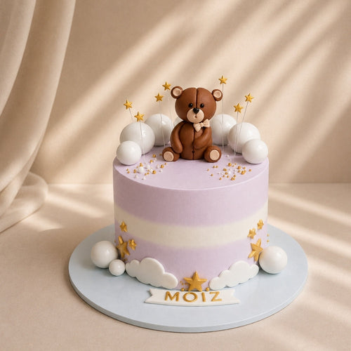 Teddy Bear Stars & Clouds Birthday Cake