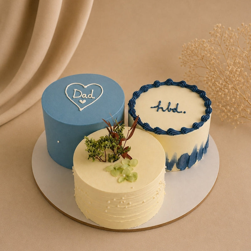 Happy Birthday Dad Triple Mini Cake Set
