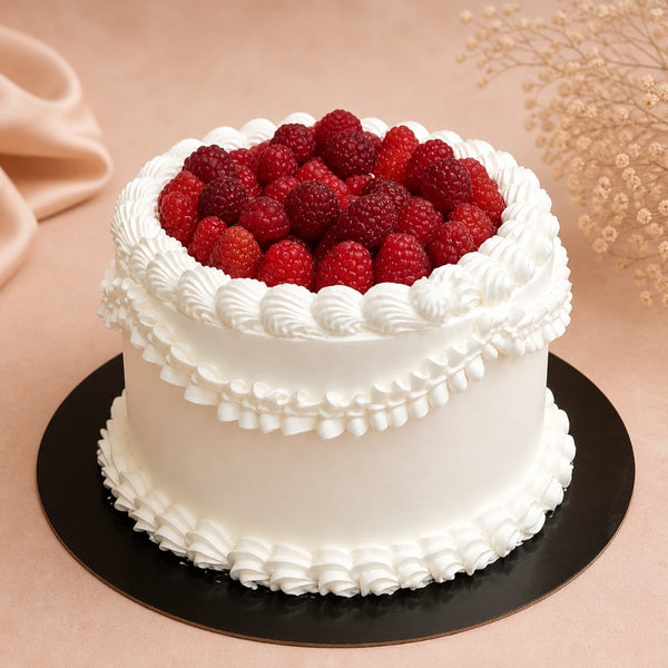 Fresh Raspberry Cream Celebration Cake
