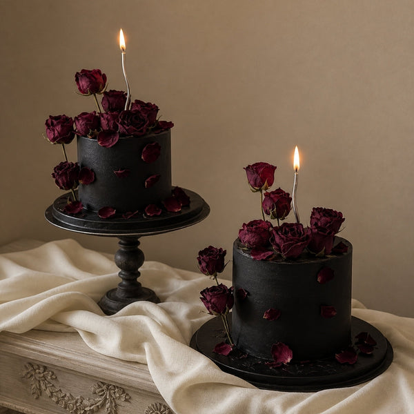 Dark Rose Gothic Birthday Cake