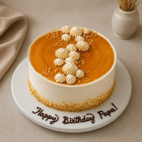 Caramel Cheesecake "Papa" Birthday Cake