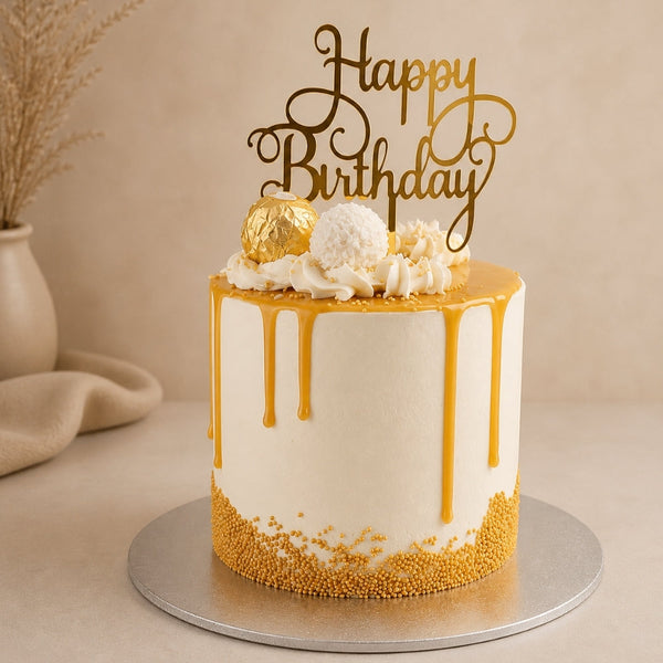 Caramel Drip Ferrero & Raffaello Birthday Cake