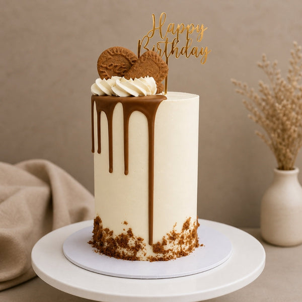 Lotus Biscoff Drip Birthday Cake