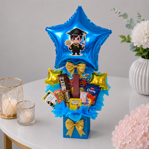 Graduation Star Balloon Gift Box with Chocolates