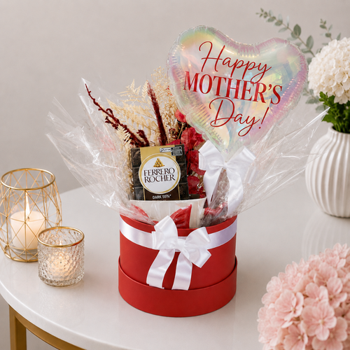 Happy Mother's Day Balloon and Chocolate Gift Box