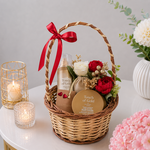 Touch of Gold Bath and Body Beauty Gift Basket