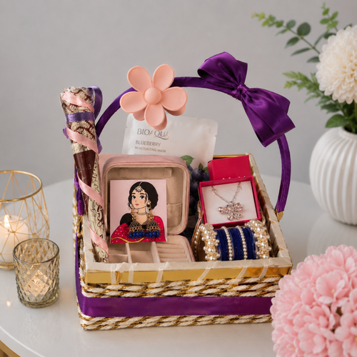 Purple Pearl Accessories Gift Basket for Her