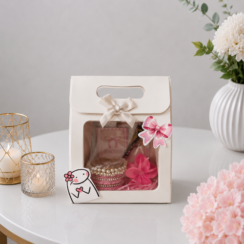 Pearl Bangle Pink Flower Accessories Gift Box
