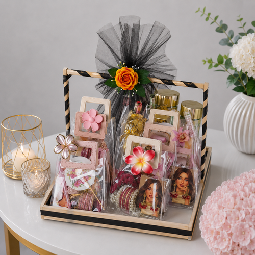 Premium Accessories Perfume Cellophane Tray Gift Basket