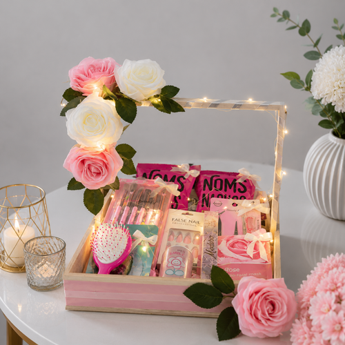 LED Rose Beauty Accessories Basket for Her