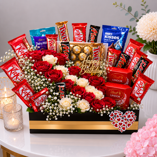 Birthday Chocolate and Rose Luxury Gift Box