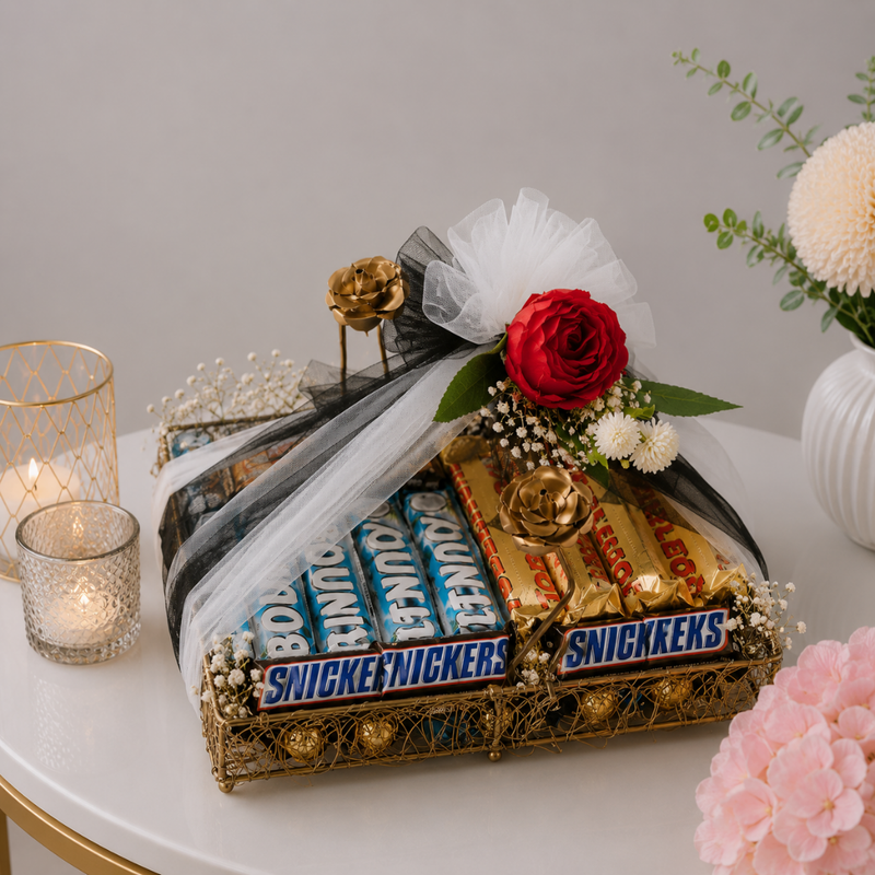 Snickers Bounty Toblerone Premium Gold Snack Basket