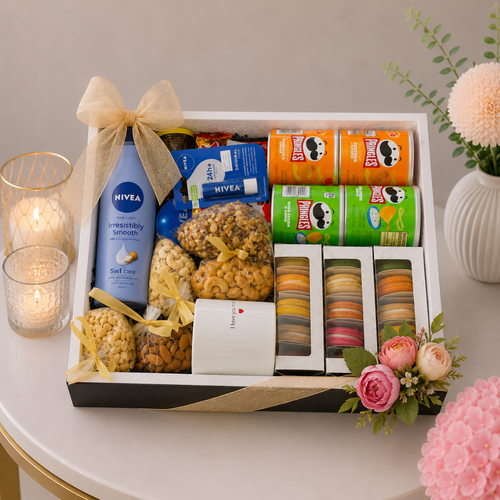NIVEA Macarons and Pringles Premium Pamper Gift Box