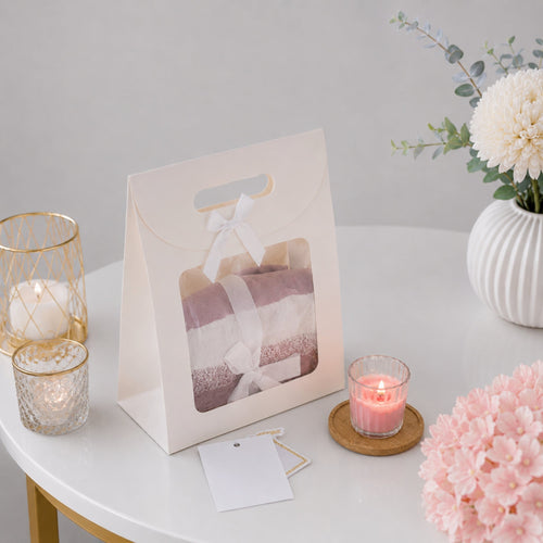 Purple and Blush Soft Scarf Gift Bag