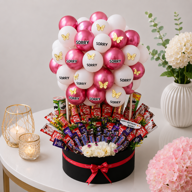Sorry Luxury Balloon and Chocolate Gift Box Set