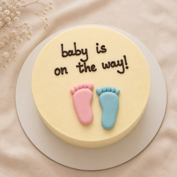 Baby is on the Way Footprint Bento Cake