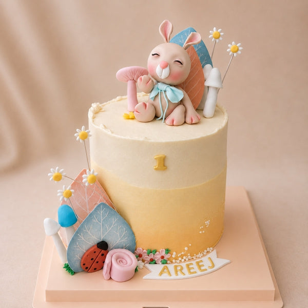 Woodland Bunny Birthday Cake