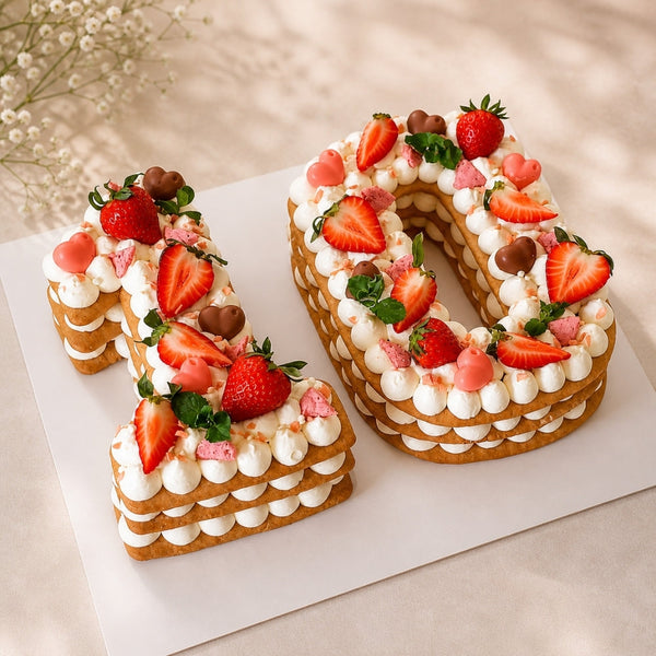 Number 10 Strawberry Cream Tart Cake