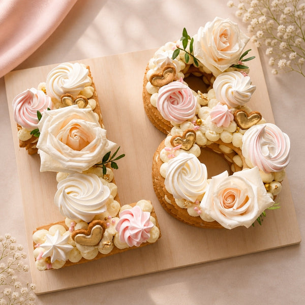 Number 18, Sweet Eighteen Floral Cream Number Cake