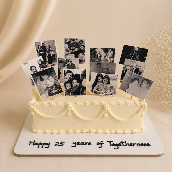 25 Years of Togetherness Photo Memory Cake
