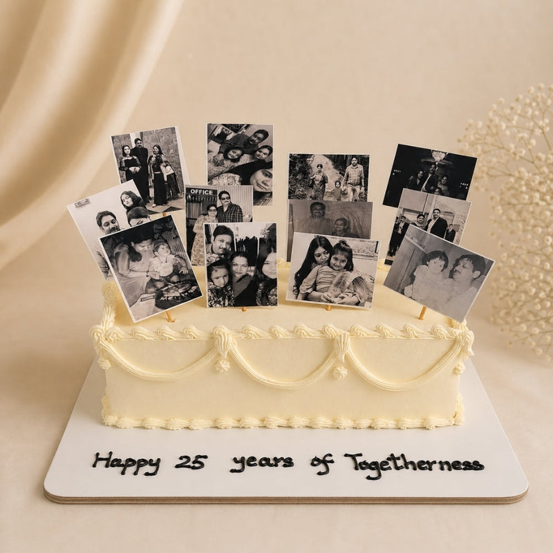 25 Years of Togetherness Photo Memory Cake