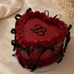 Burgundy Heart Milestone Birthday Cake