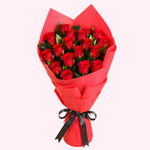 Heart-Shaped Red Velvet Cake with White Rose