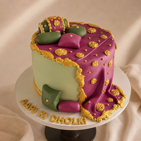 Dholki Theme Fondant Celebration Cake