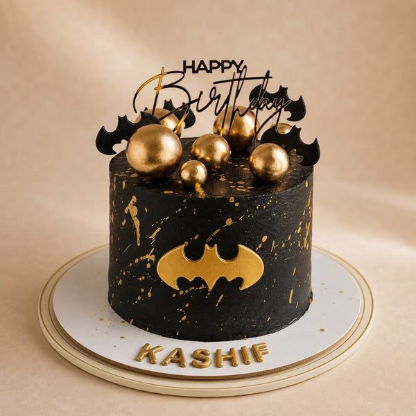 Batman Black Gold Birthday Cake