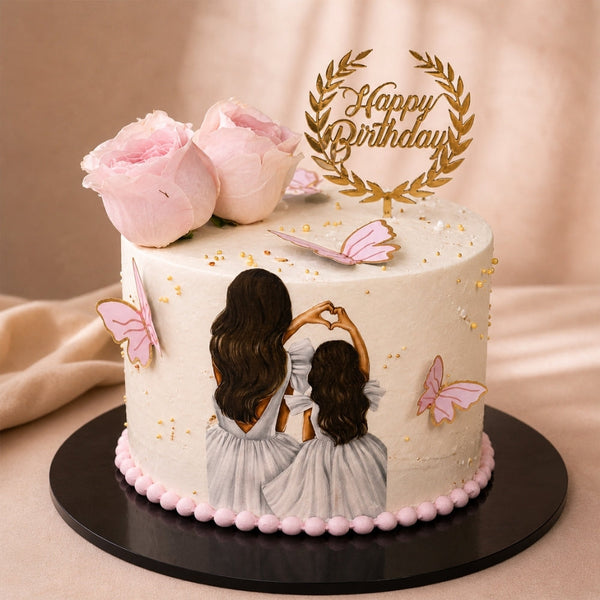 Mother Daughter Birthday Butterfly Cake