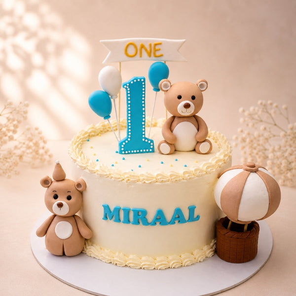 First Birthday Teddy Bear & Hot Air Balloon Cake