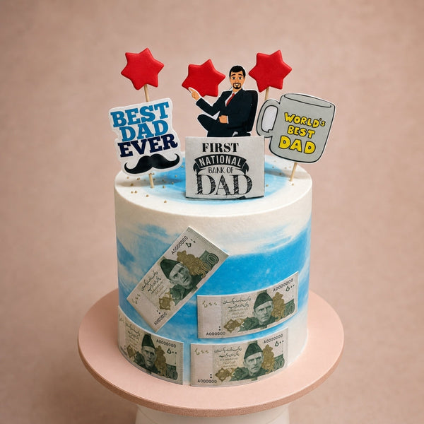 Best Dad Ever Money Note Birthday Cake