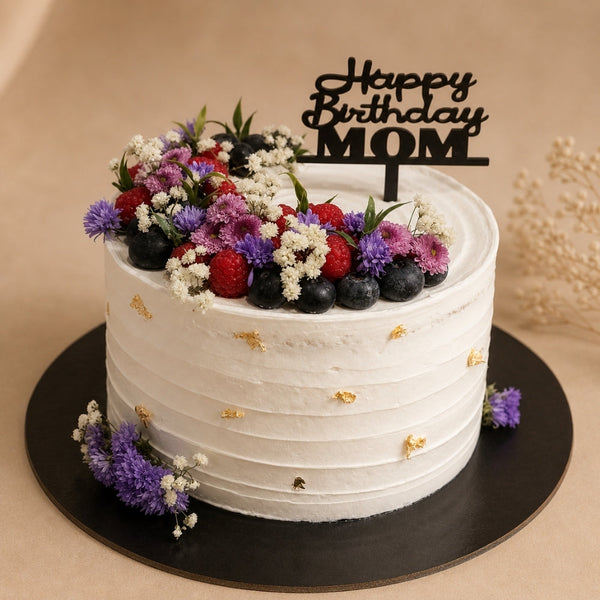 Happy Birthday Mom, Berry & Wildflower Cake