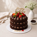 Dark Chocolate Strawberry Birthday Cake