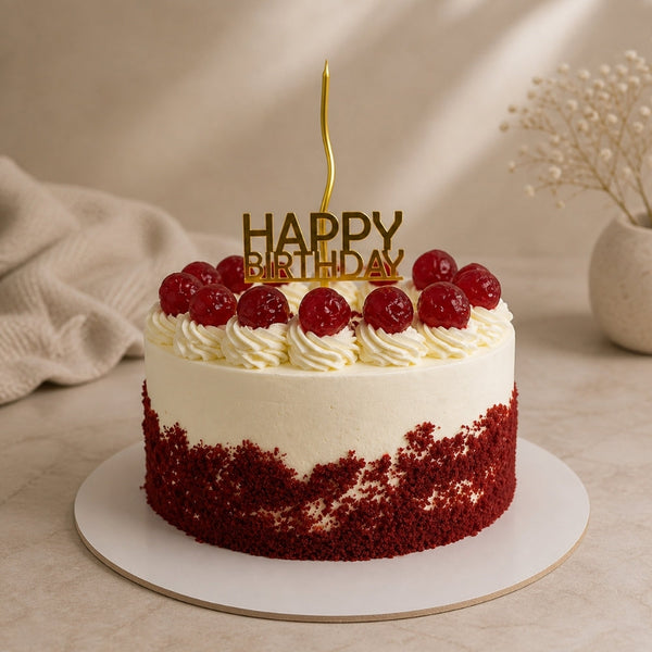 Red Velvet Cherry Birthday Cake