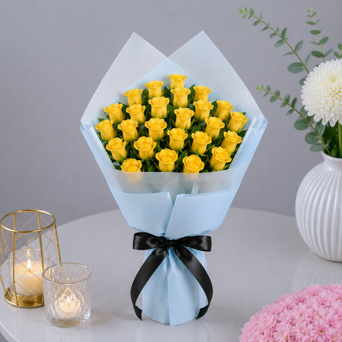 25 Yellow Roses Bouquet