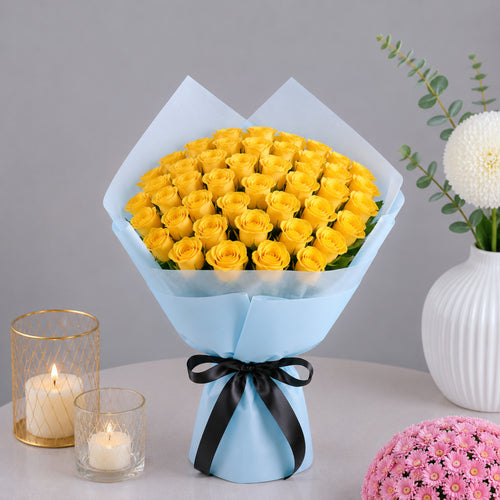 50 Yellow Roses Grand Bouquet