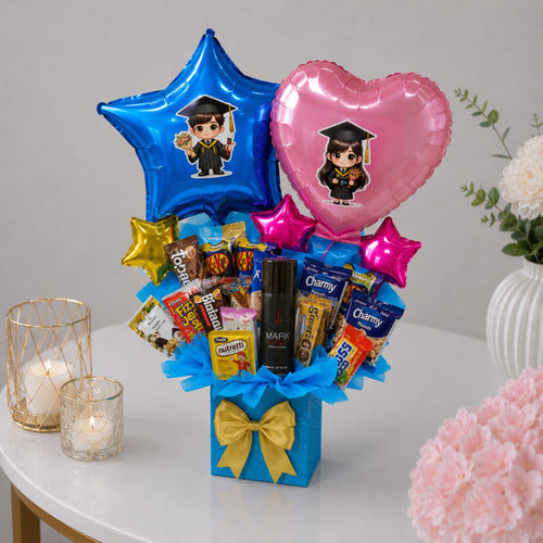 Graduation Celebration Snacks and Balloon Gift Box
