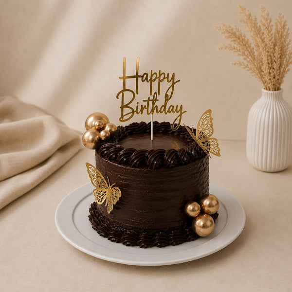 Chocolate Rosette Butterfly Birthday Cake