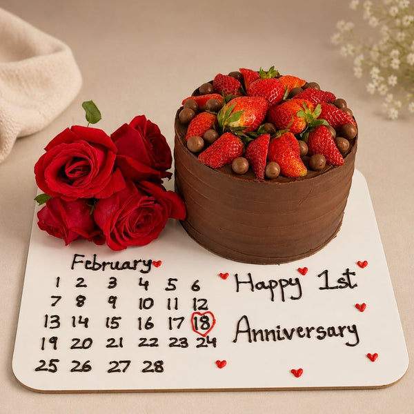 Anniversary Calendar Chocolate Strawberry Cake