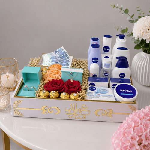 Eid Mubarak Luxury Ladies Hamper with Watch Jewellery Set Perfume and Skincare