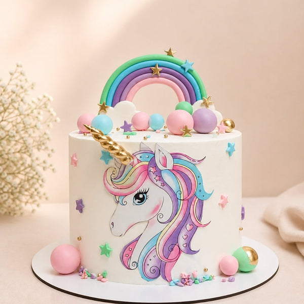 Unicorn Rainbow Birthday Cake for Girls