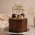 Chocolate Gold Drip Birthday Cake with Truffle Balls