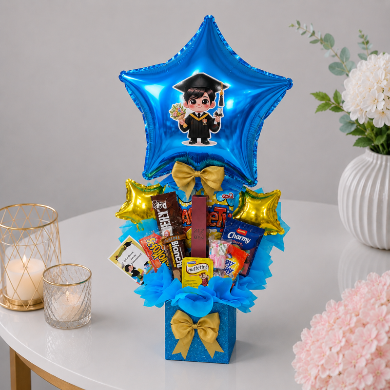 Graduation Star Balloon Gift Box with Chocolates