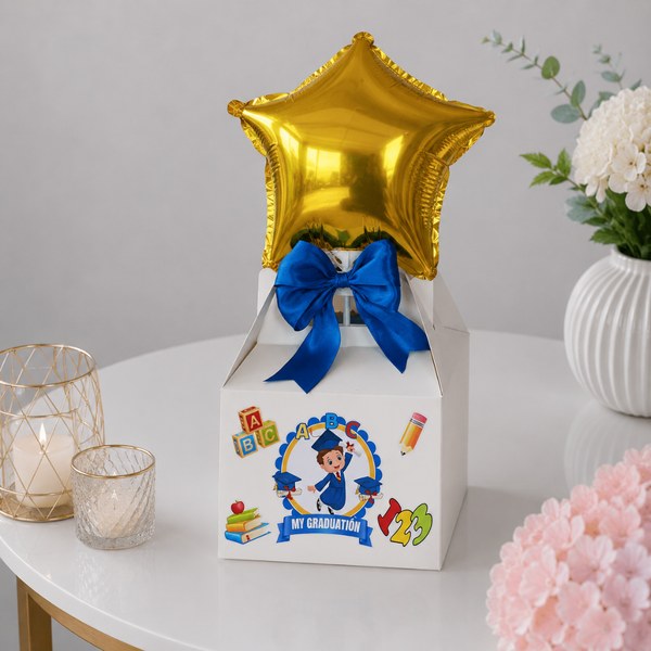My Graduation Star Balloon Gift Box Blue Ribbon