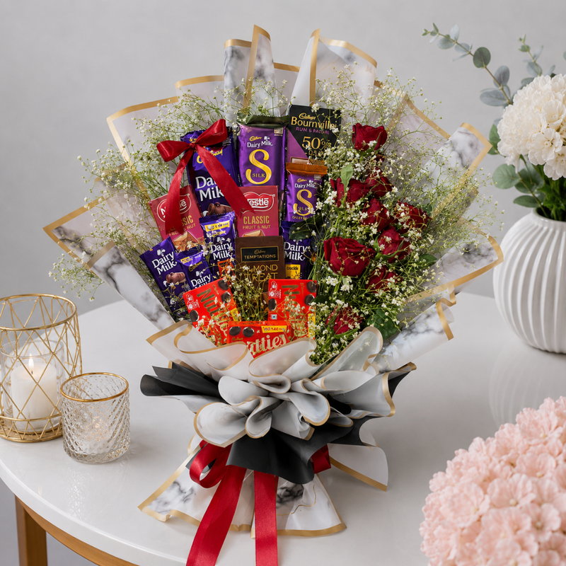 Luxury Red Rose Premium Chocolate Gift Bouquet